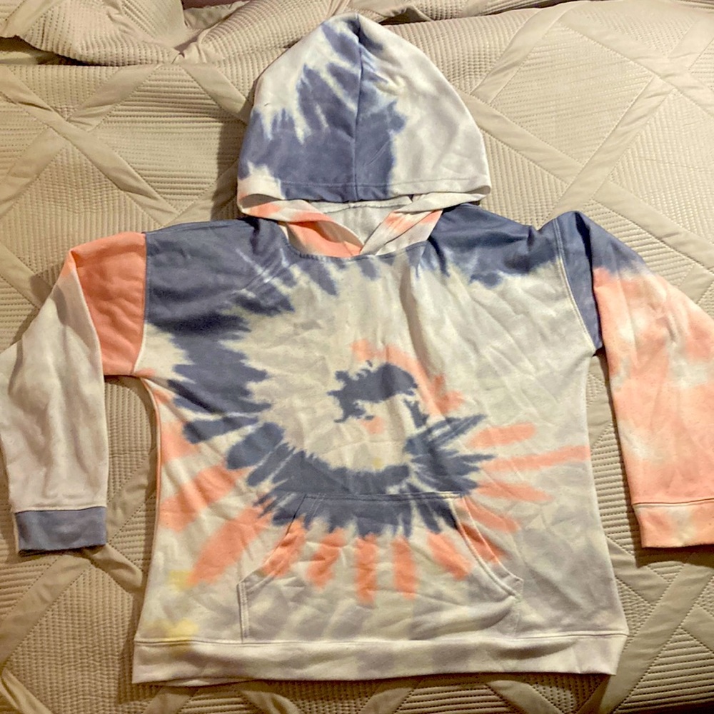 TIEDYED OVERSIZED HOODIE- pink and grey tie dye